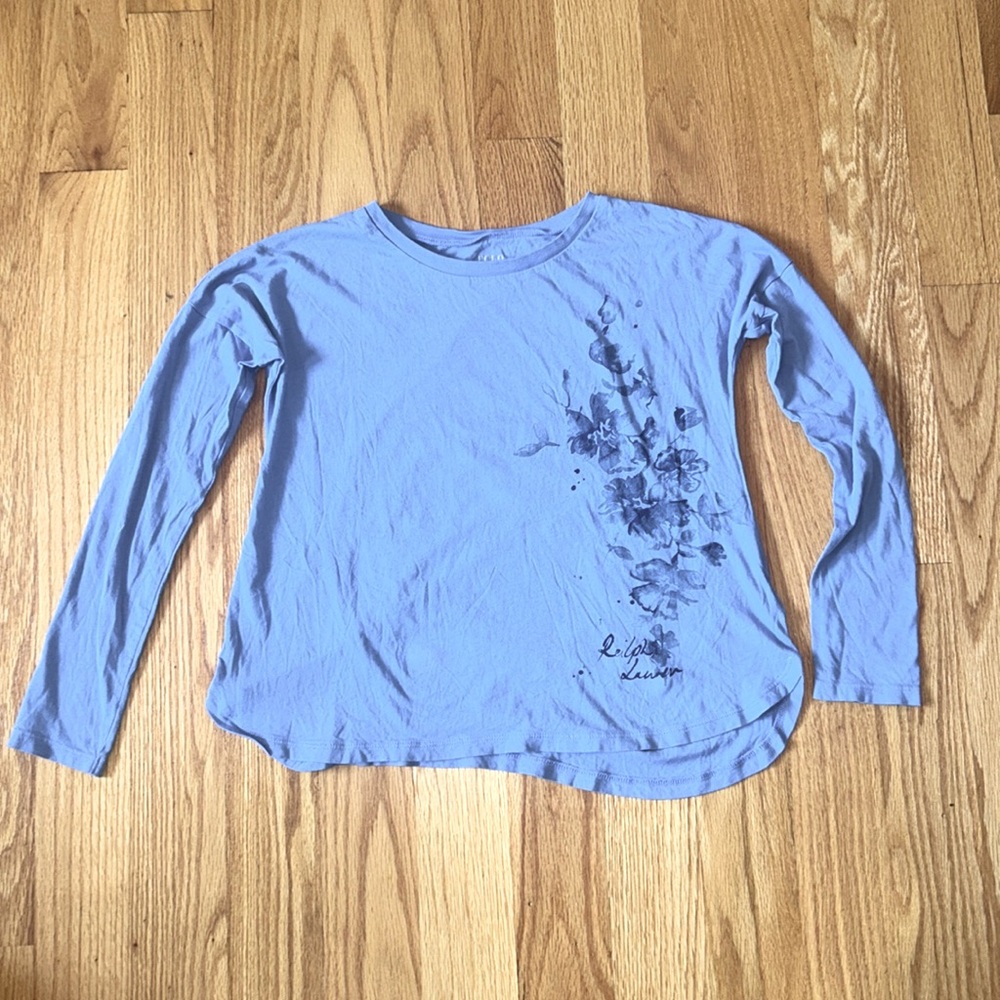 Ralph Lauren blue/periwinkle long sleeve, size kids L (12-14)